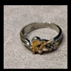 Gold and Silver Tone Cowgirl HOWDY Ring Size 8